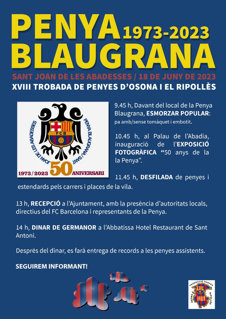 Actes 50 ani
 versari penya blaugrana baixa